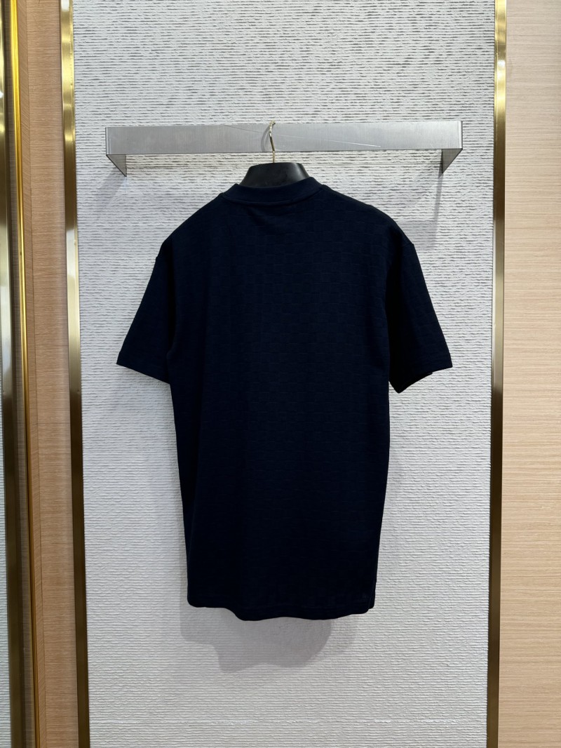 LV Checkerboard Embroidered Short Sleeve T-Shirt 1 1