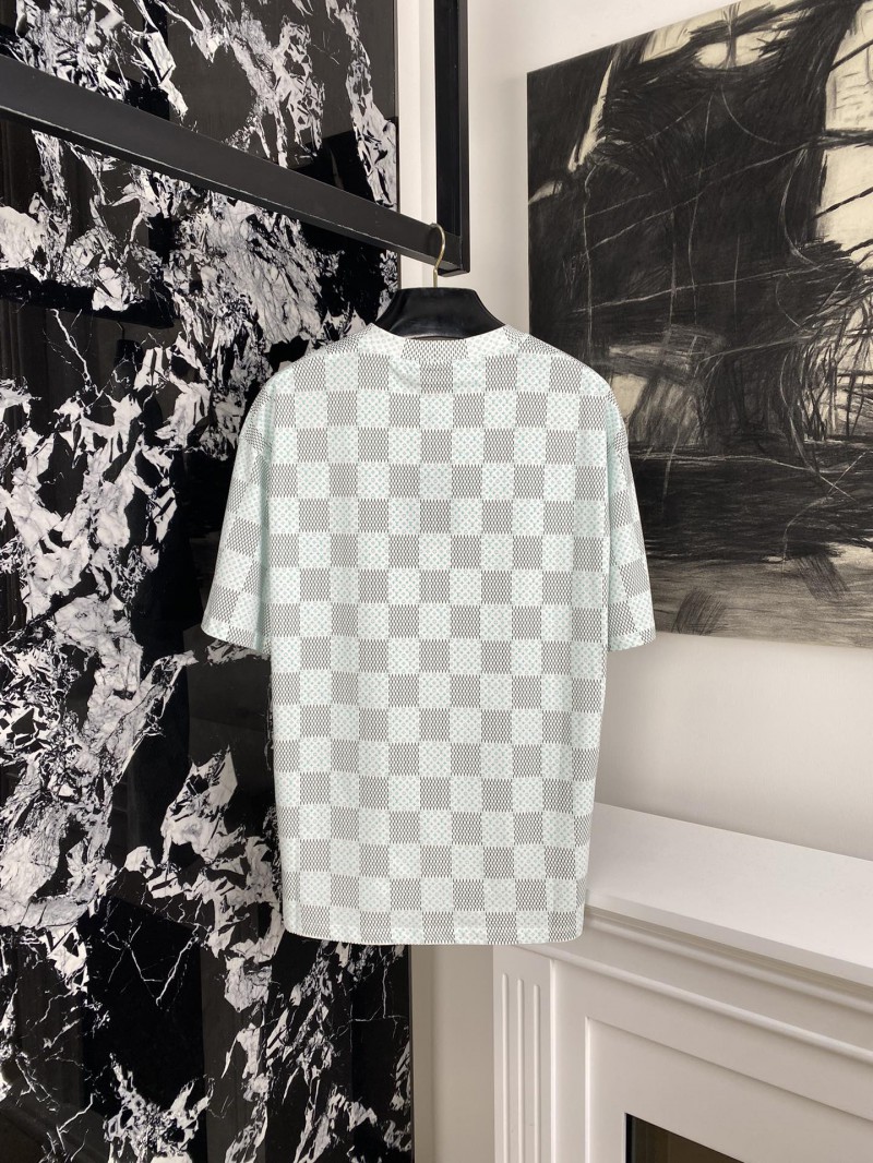 LV Green Checkerboard Print Short Sleeve 1
