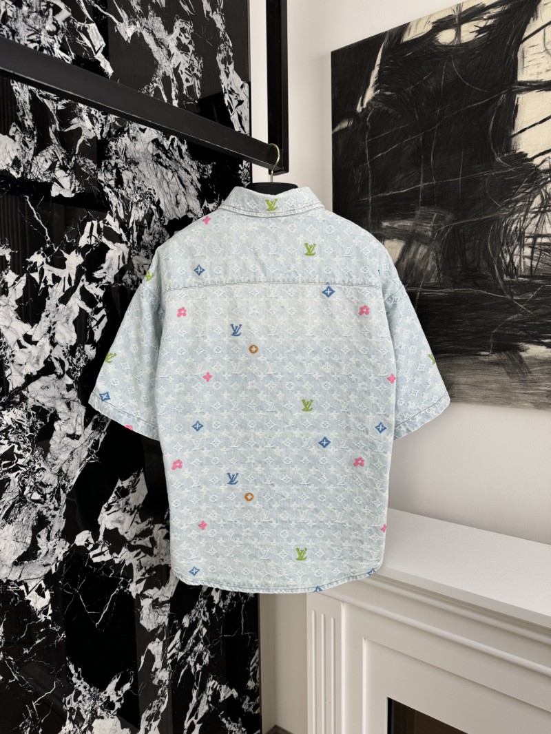 LV co-branded embroidered denim short sleeve jacket 1