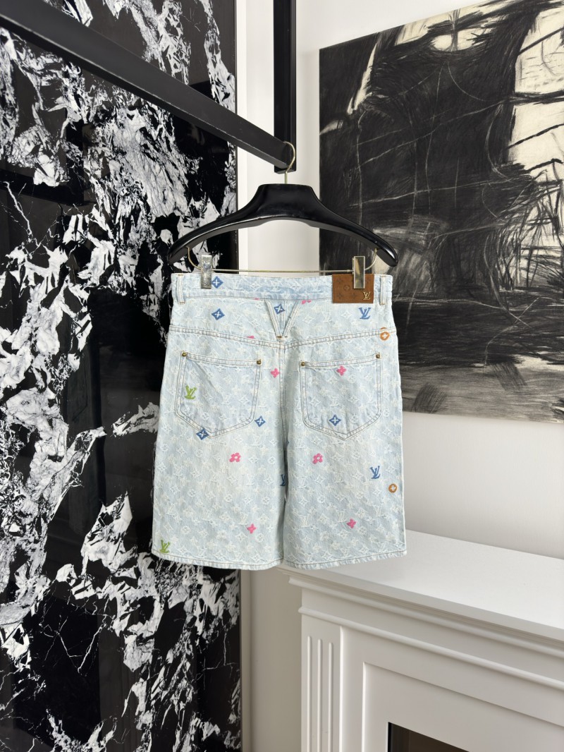 LV co-branded embroidered denim shorts 1