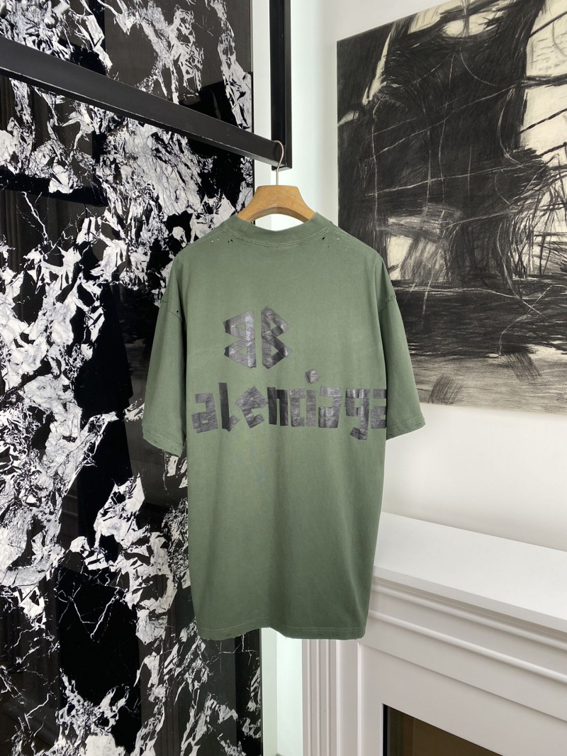 Balenciaga Tape Letter Round Neck Short Sleeve 1