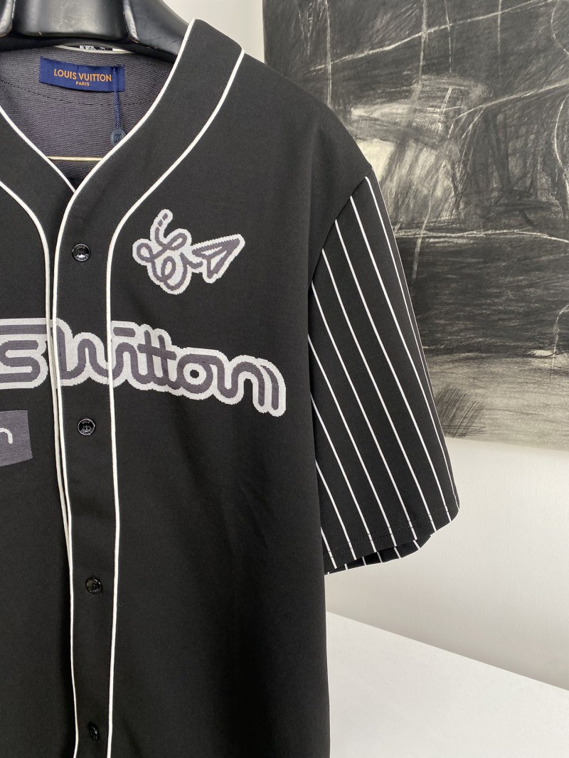 LV Appliqu??d Baseball Short Sleeve Shirt 2