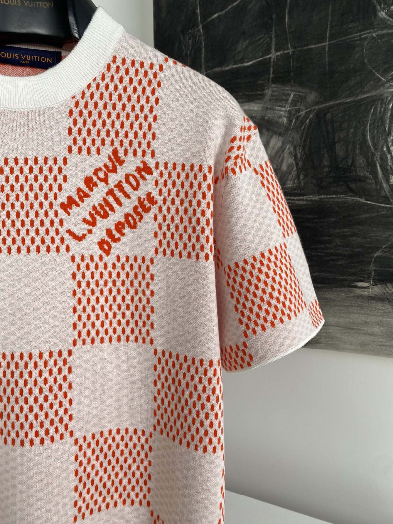 LV Checkered Knit Short Sleeve 1 2