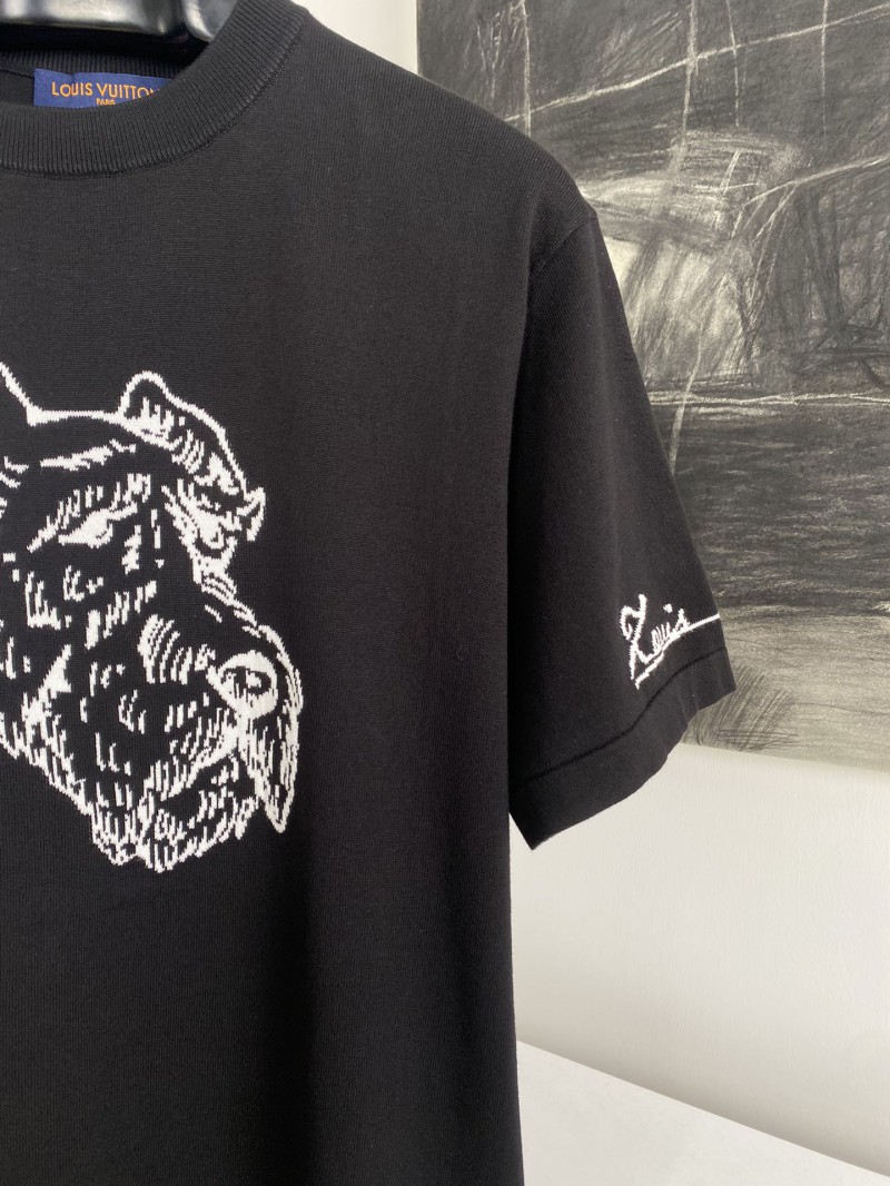LV Jacquard Knit Short Sleeve T-Shirt 1 2