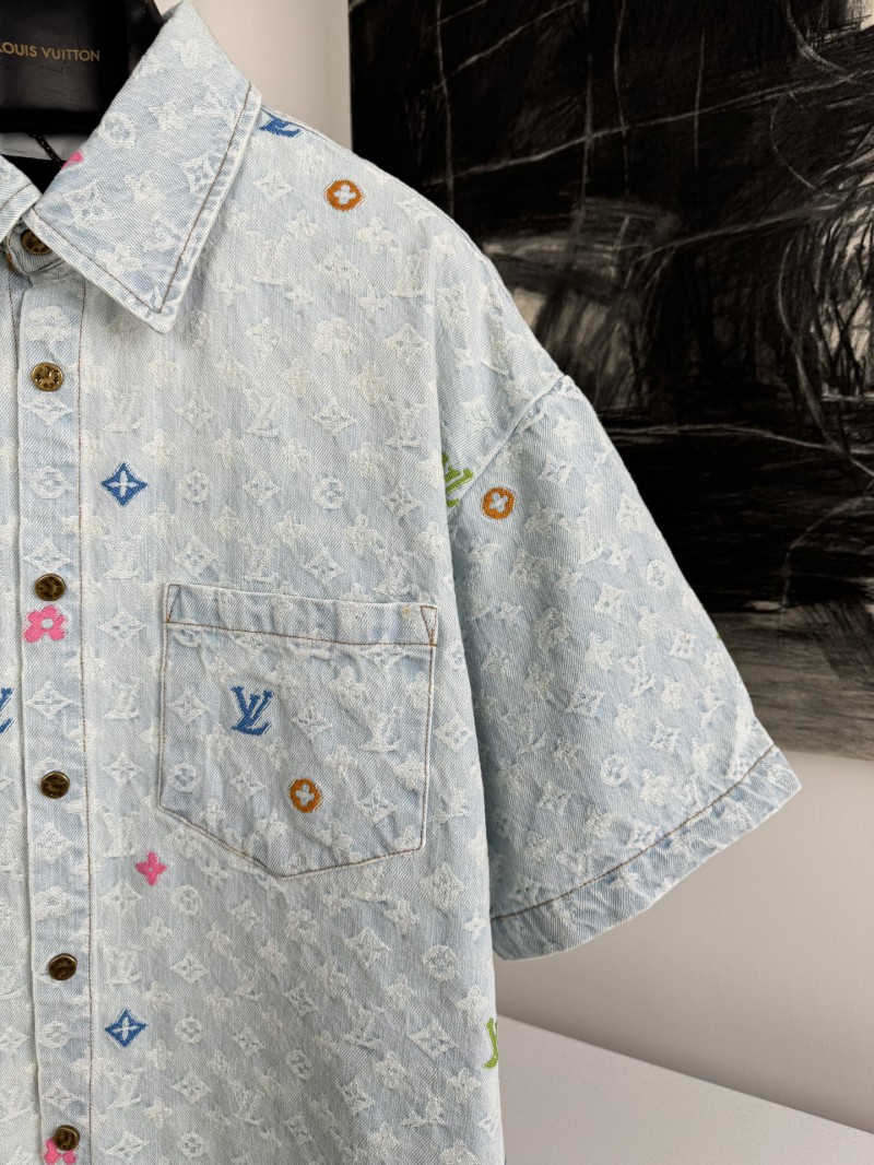 LV co-branded embroidered denim short sleeve jacket 2