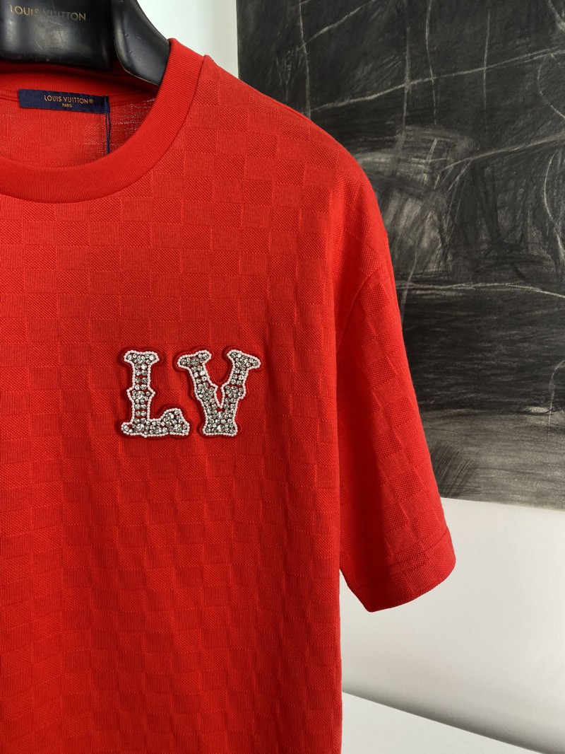 LV dark plaid studded short sleeve 2