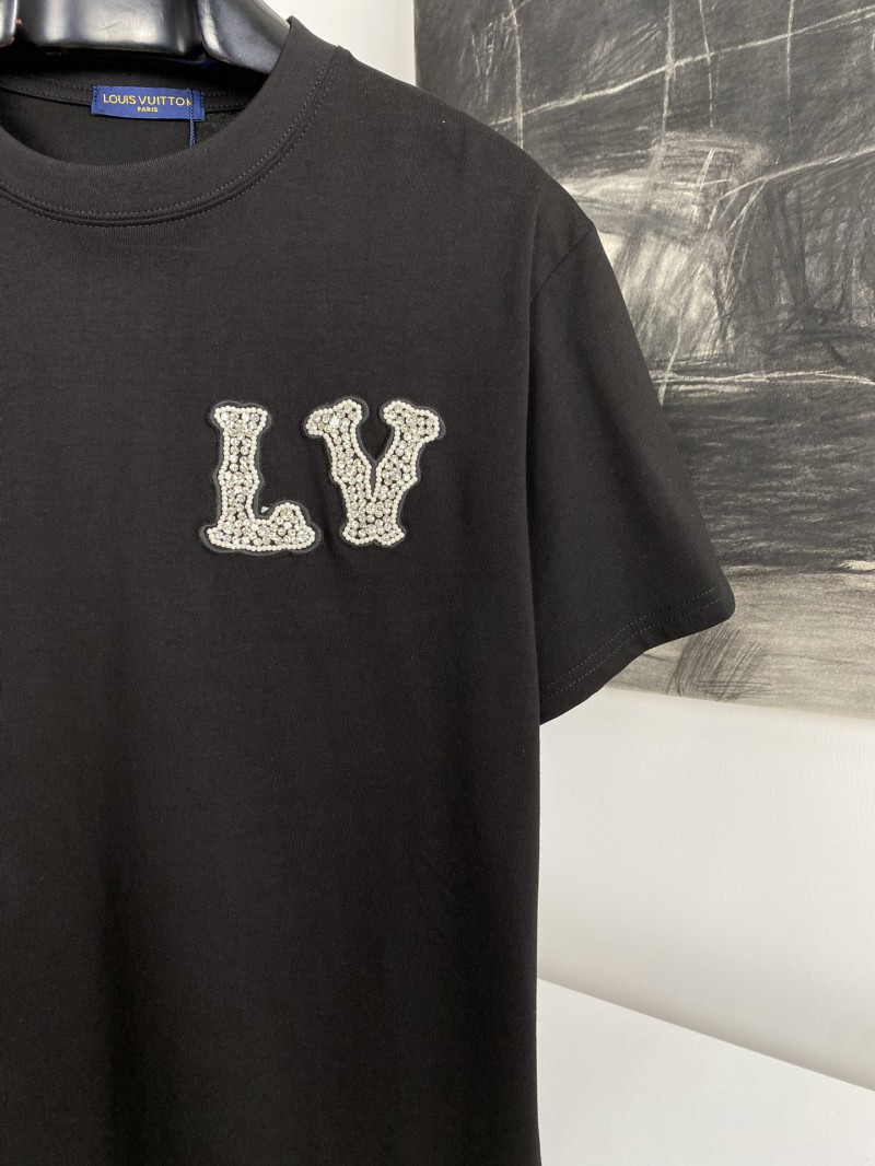LV short sleeves in dark check pattern with beading 2