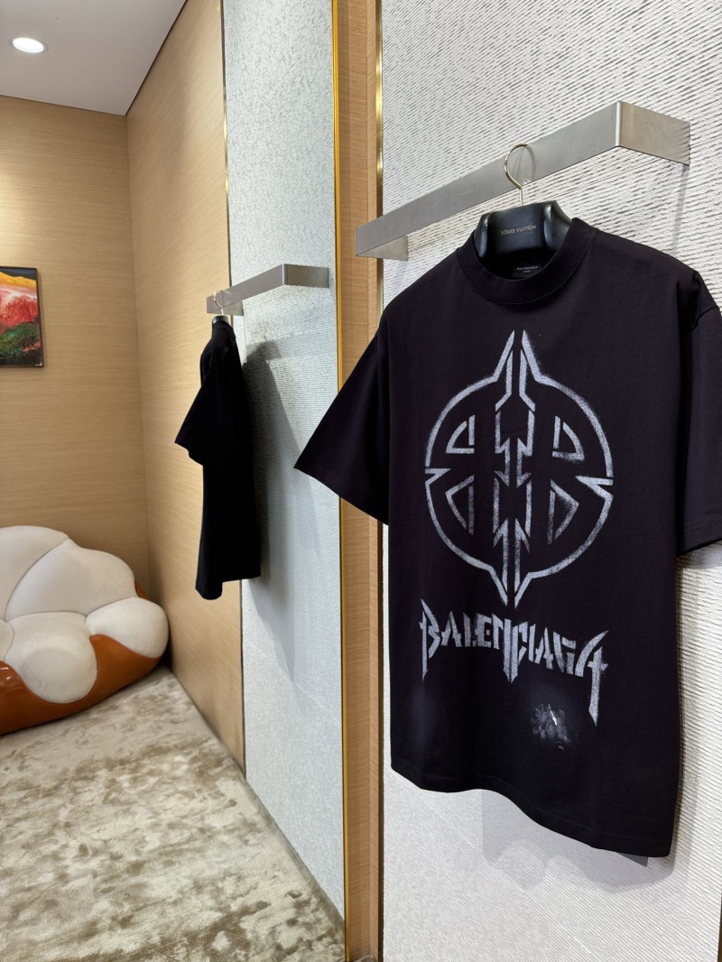 Balenciaga Logo Aged Short Sleeve T-Shirt 2 2
