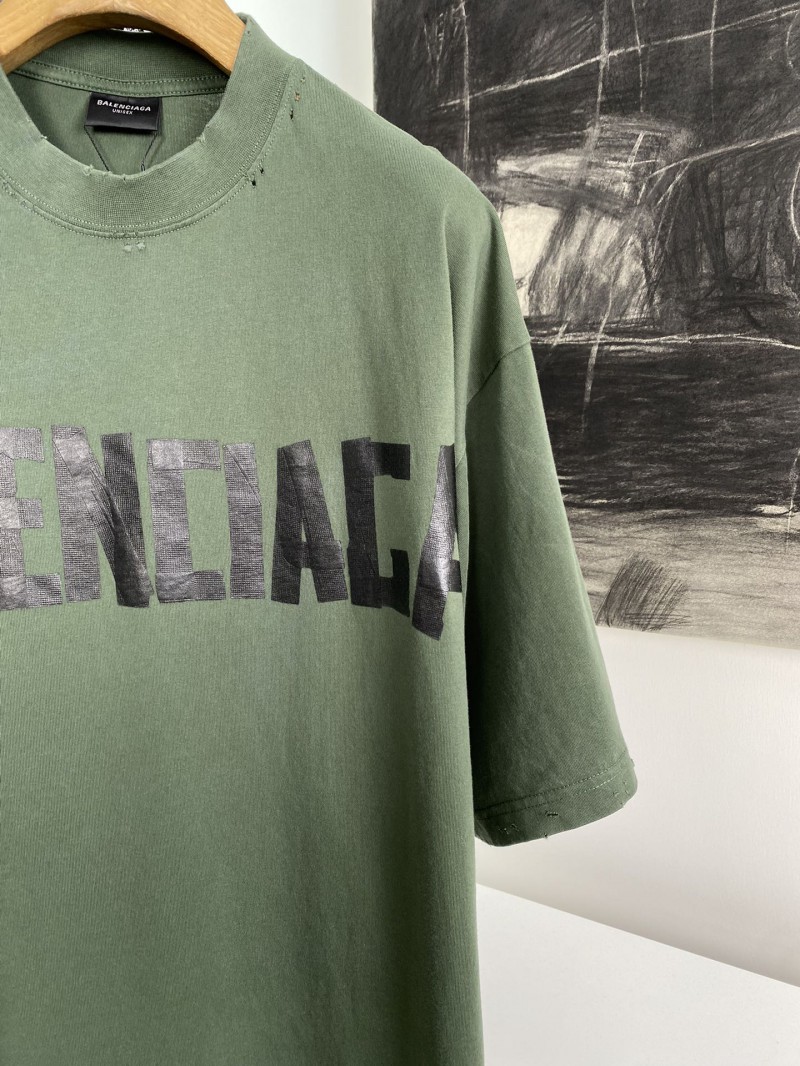 Balenciaga Tape Letter Round Neck Short Sleeve 2