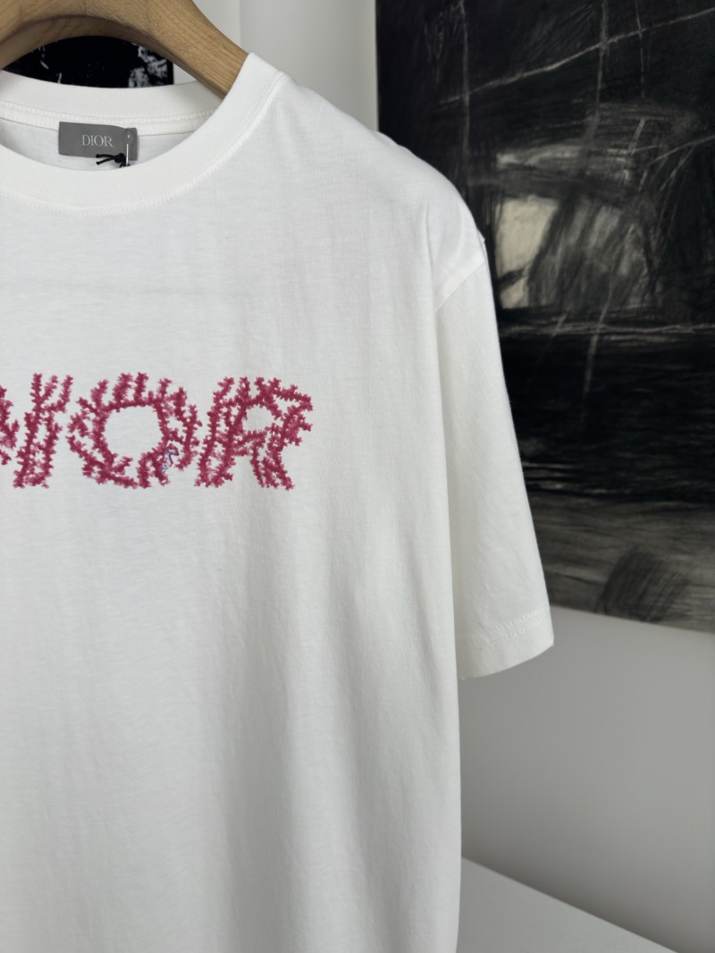 Dior Coral Print Short Sleeve T-Shirt 2