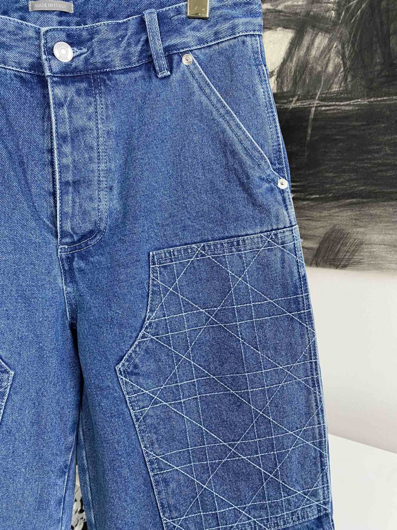 Dior embroidered denim shorts with diamond stitching 2