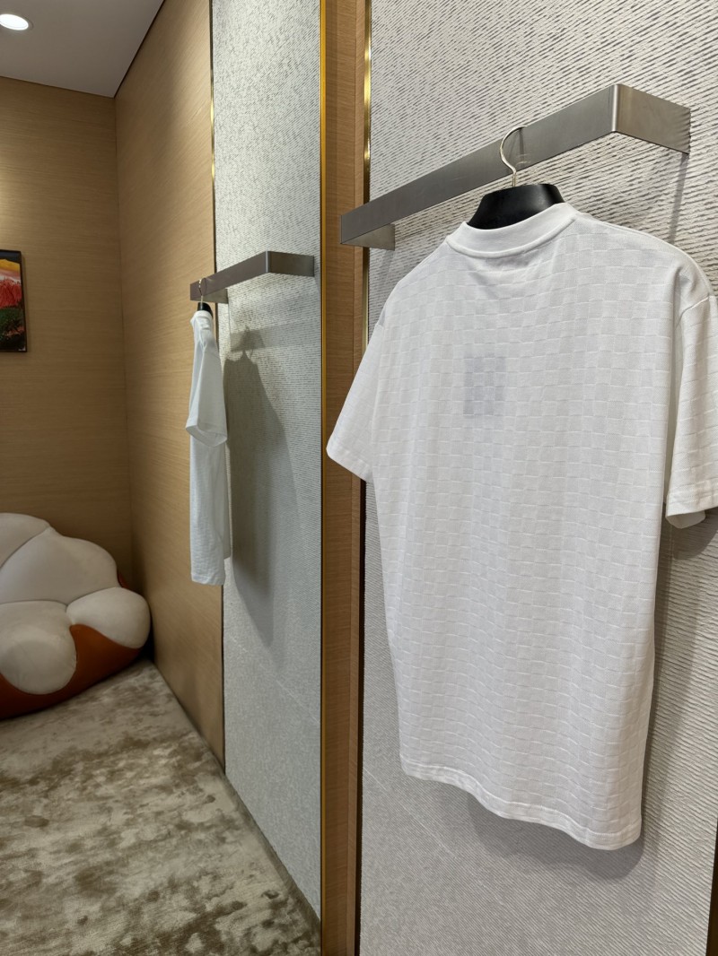 LV Checkerboard Embroidered Short Sleeve T-Shirt 2 3