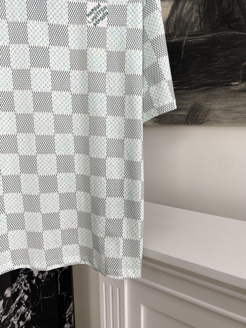 LV Green Checkerboard Print Short Sleeve 3
