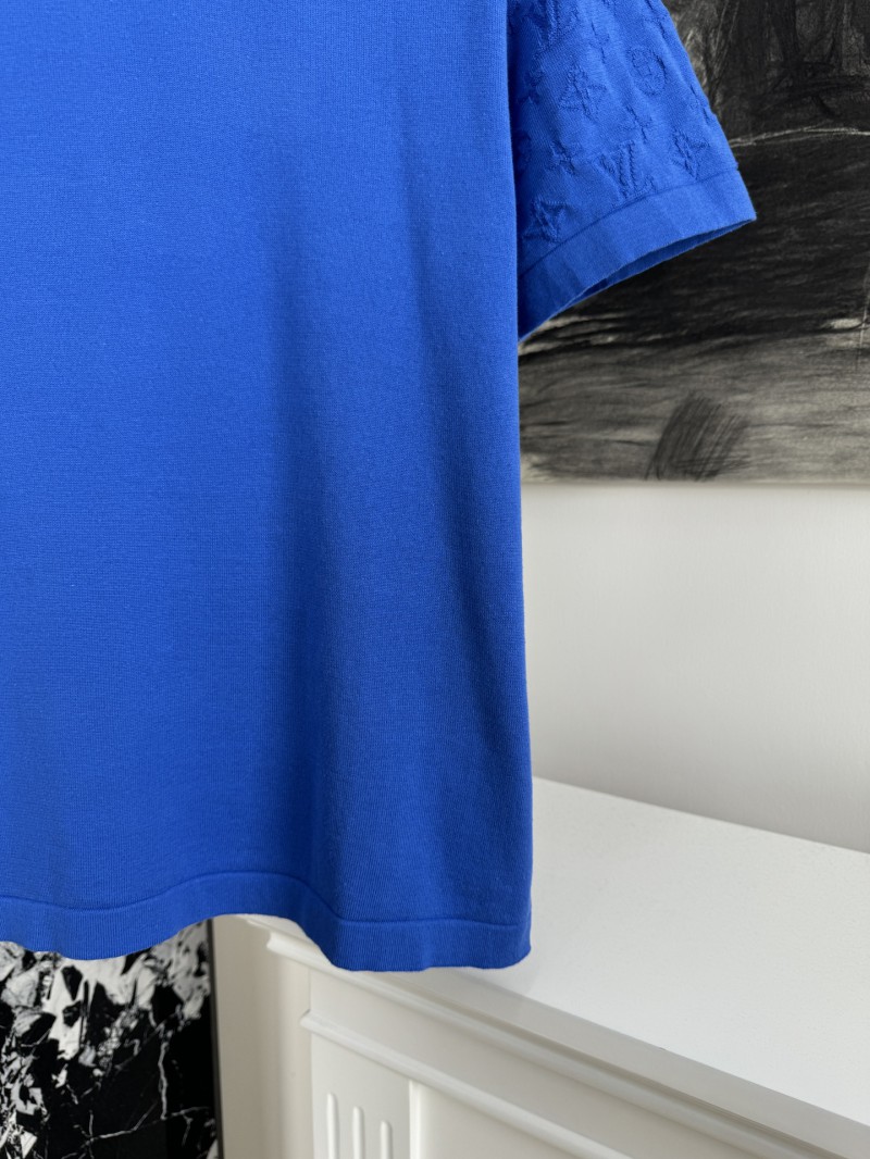 LV Jacquard Sleeve Woolen Short Sleeve T-Shirt 2 3