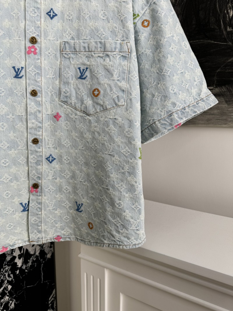 LV co-branded embroidered denim short sleeve jacket 3