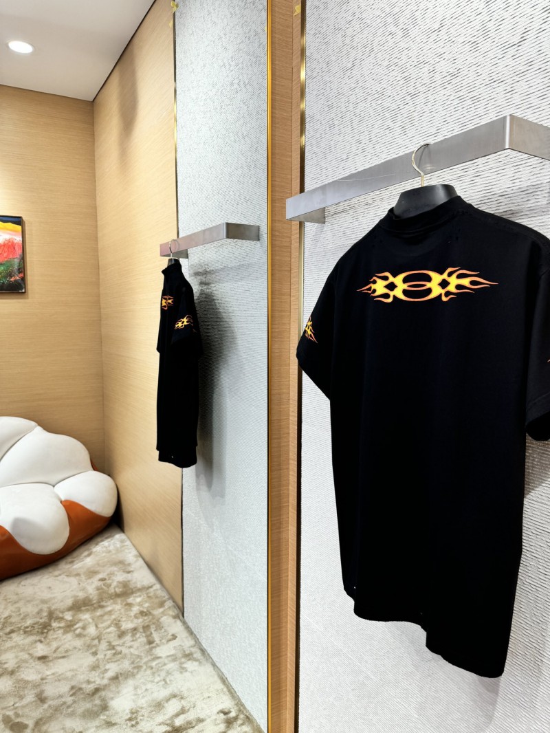 Balenciaga Flame Ring Print Short Sleeve T-Shirt 3