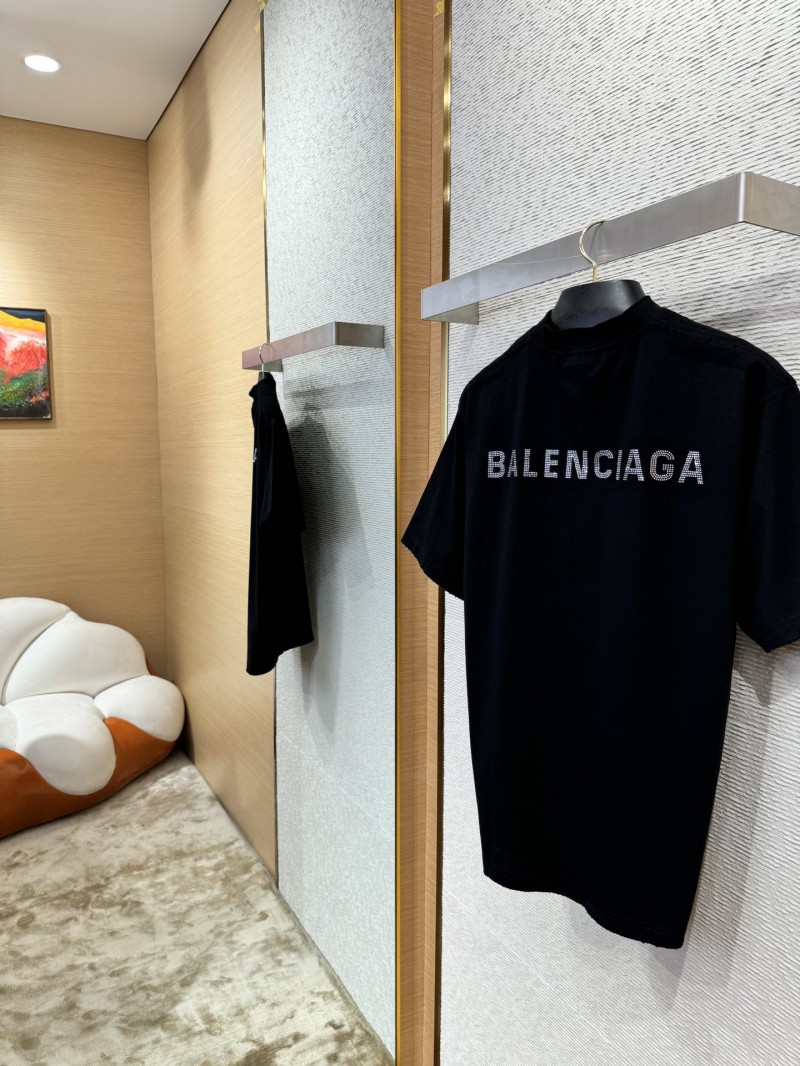 Balenciaga Short Sleeve T-Shirt with Rhinestones 3