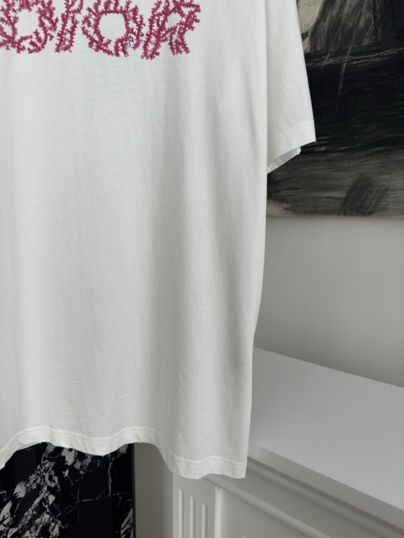 Dior Coral Print Short Sleeve T-Shirt 3