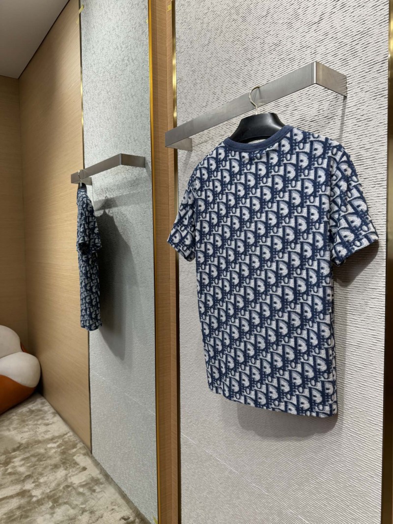 Dior Jacquard All Over Print Short Sleeve T-Shirt 1 3