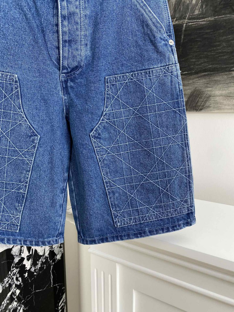 Dior embroidered denim shorts with diamond stitching 3
