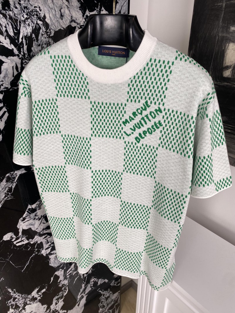LV Checkered Knit Short Sleeve 2 4