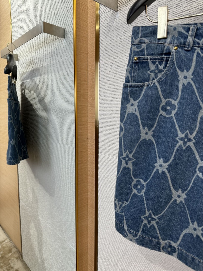 LV Hydrographic Denim Shorts 4