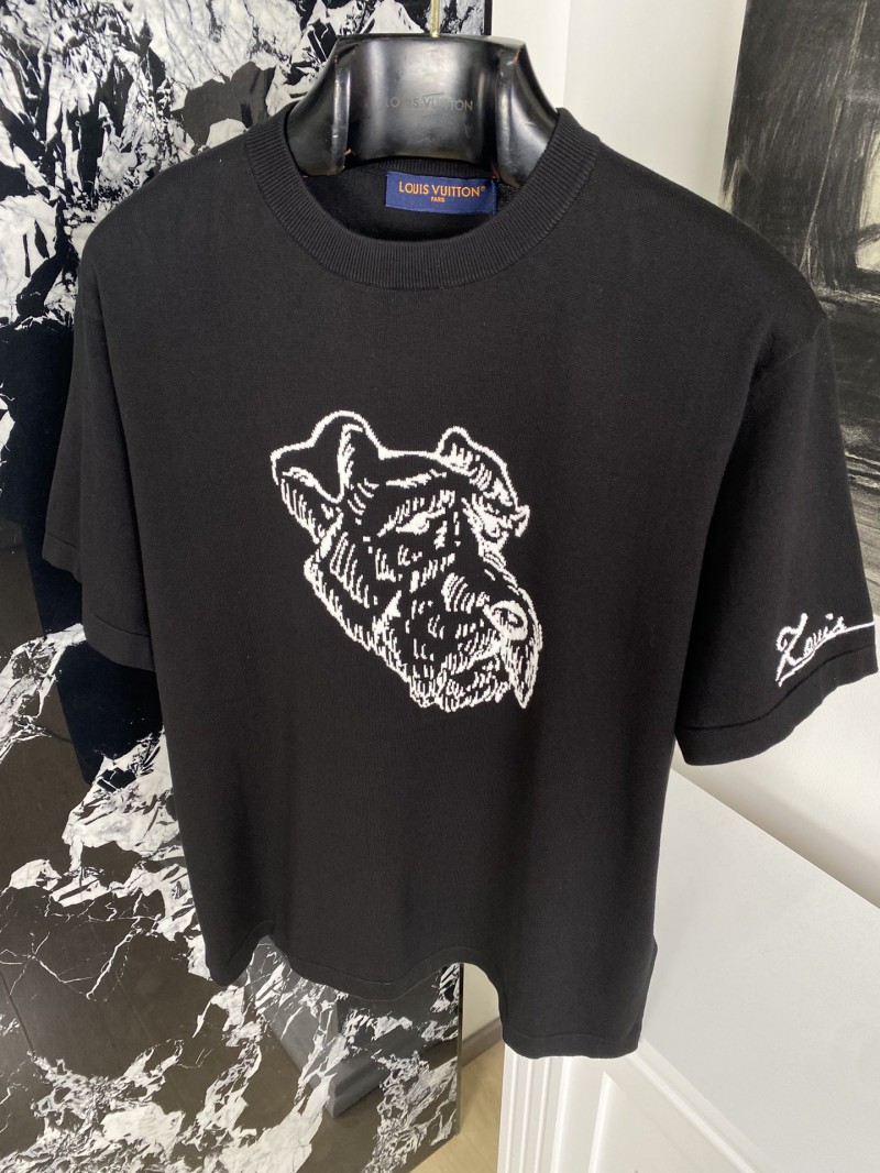 LV Jacquard Knit Short Sleeve T-Shirt 1 4
