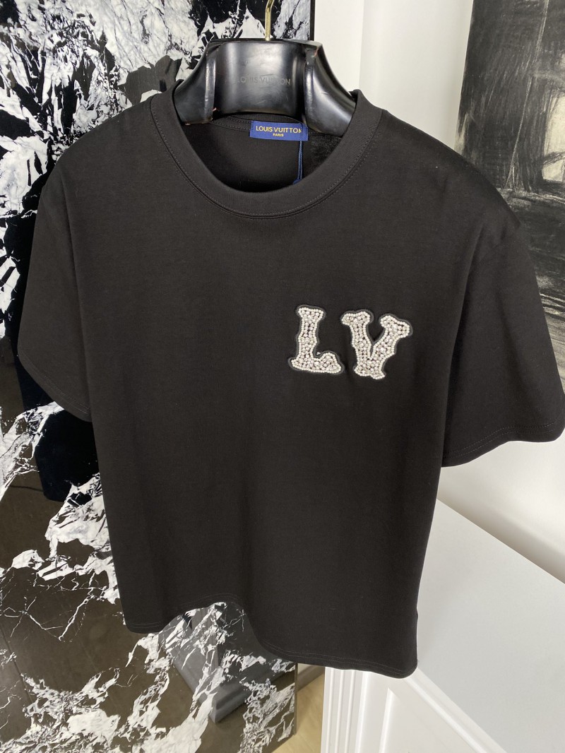 LV short sleeves in dark check pattern with beading 4