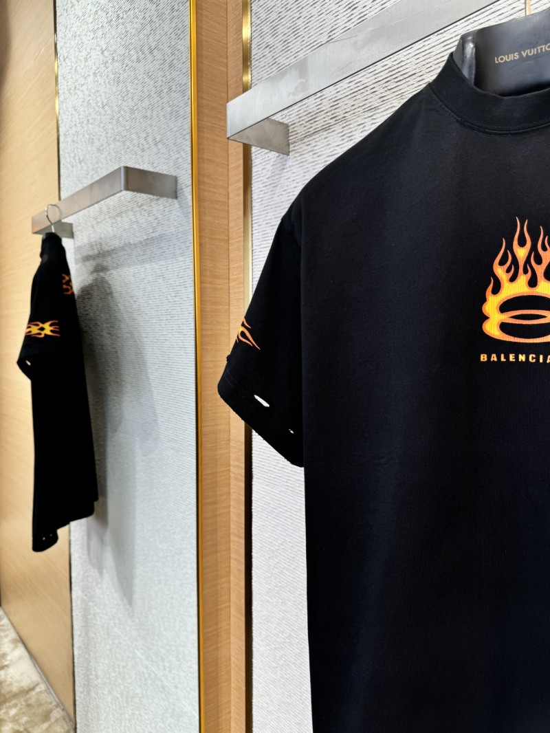Balenciaga Flame Ring Print Short Sleeve T-Shirt 4