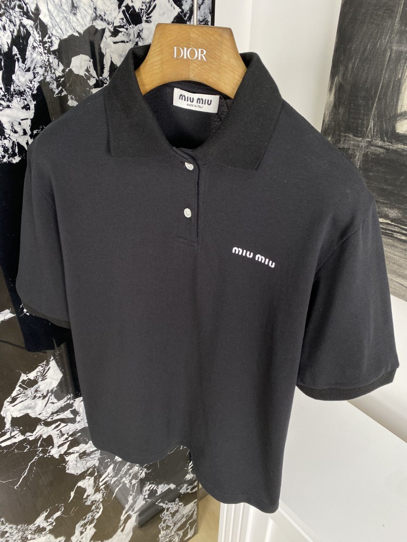 MIUMIU Embroidered Polo Shirt 1 4