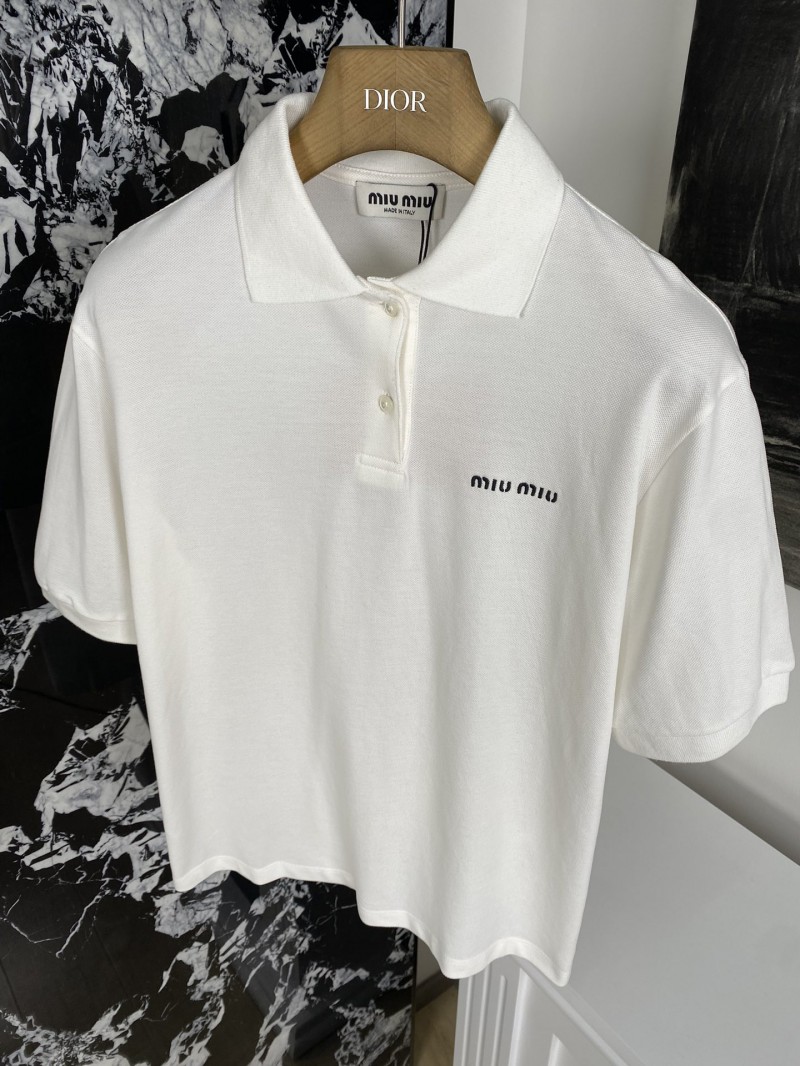 MIUMIU Embroidered Polo Shirt 3 4