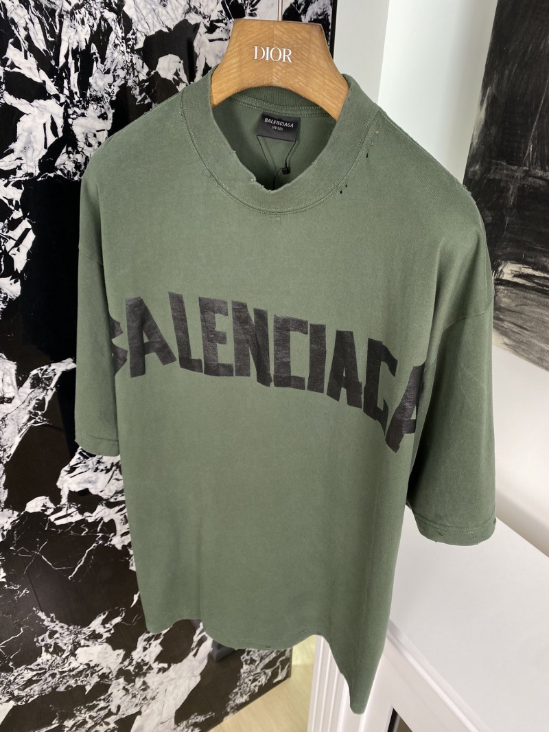 Balenciaga Tape Letter Round Neck Short Sleeve 4