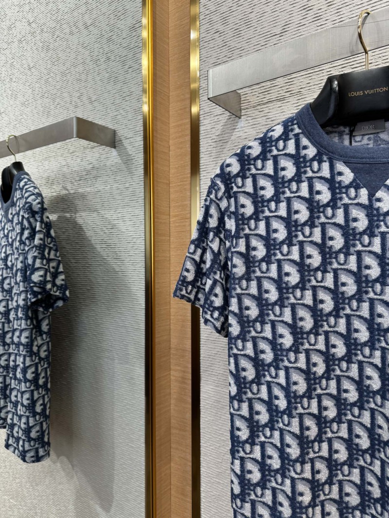 Dior Jacquard All Over Print Short Sleeve T-Shirt 1 4