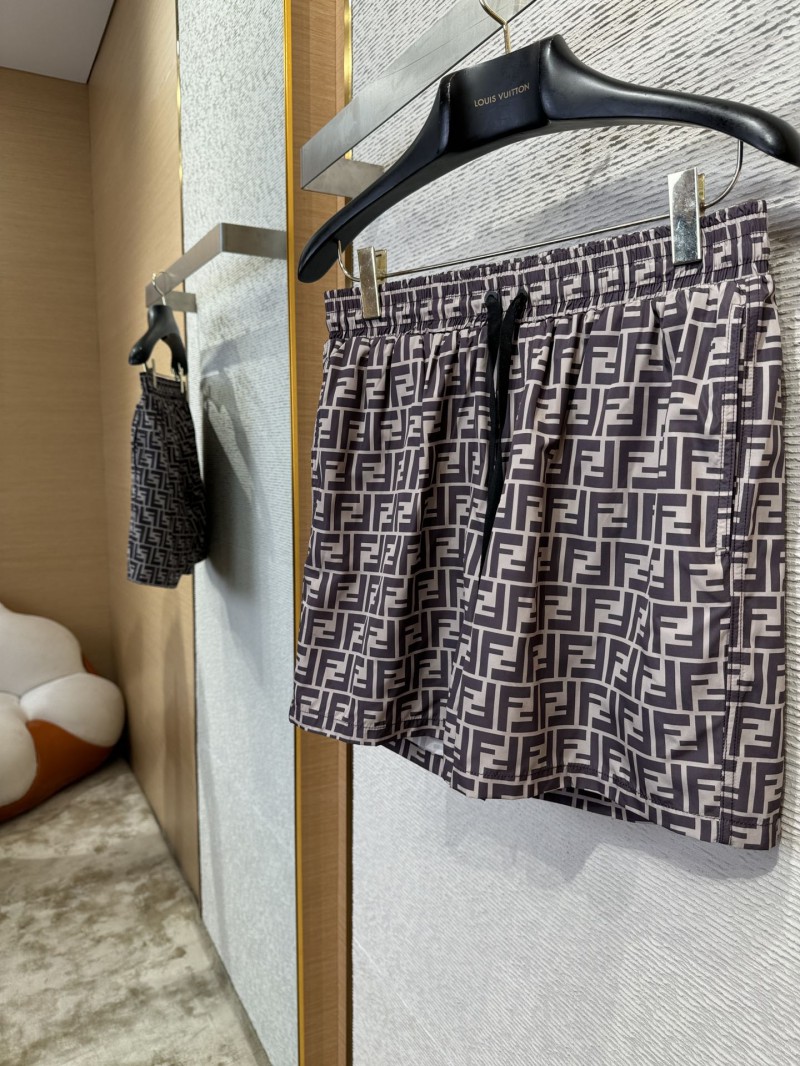 Fendi Double F Full Print Beach Shorts 1 5