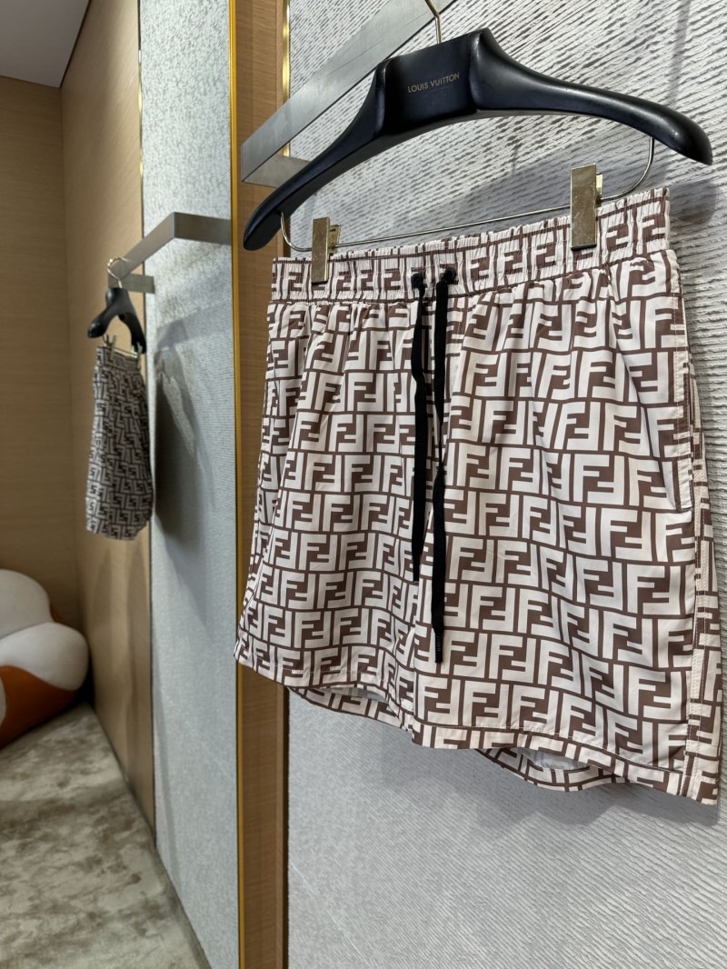 Fendi Double F Full Print Beach Shorts 2 5