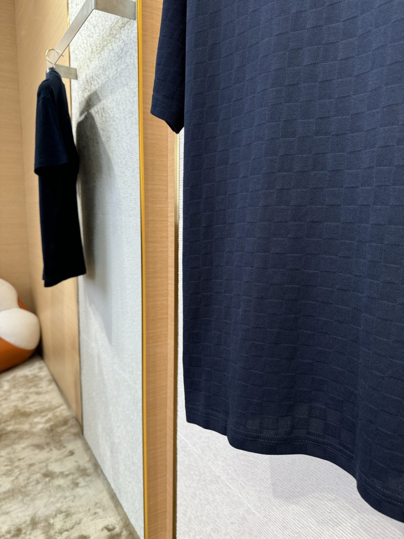 LV Checkerboard Embroidered Short Sleeve T-Shirt 1 5