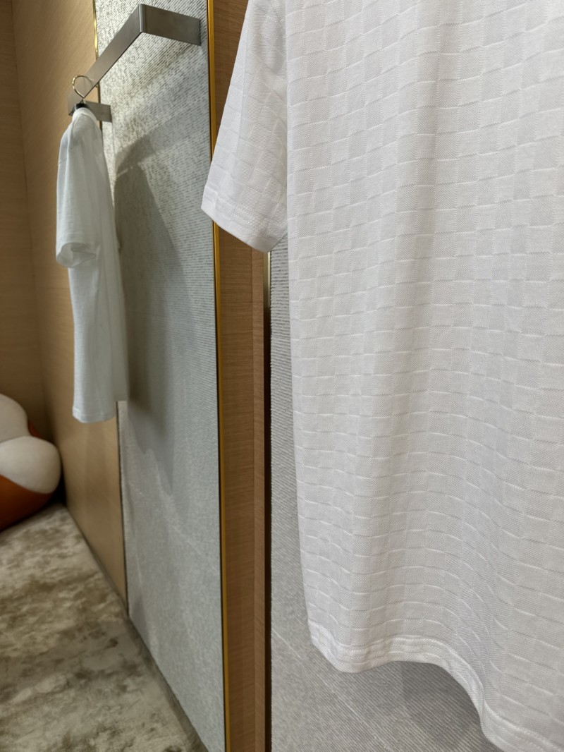 LV Checkerboard Embroidered Short Sleeve T-Shirt 2 5