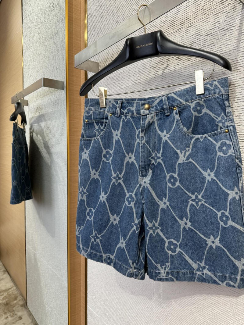 LV Hydrographic Denim Shorts 5