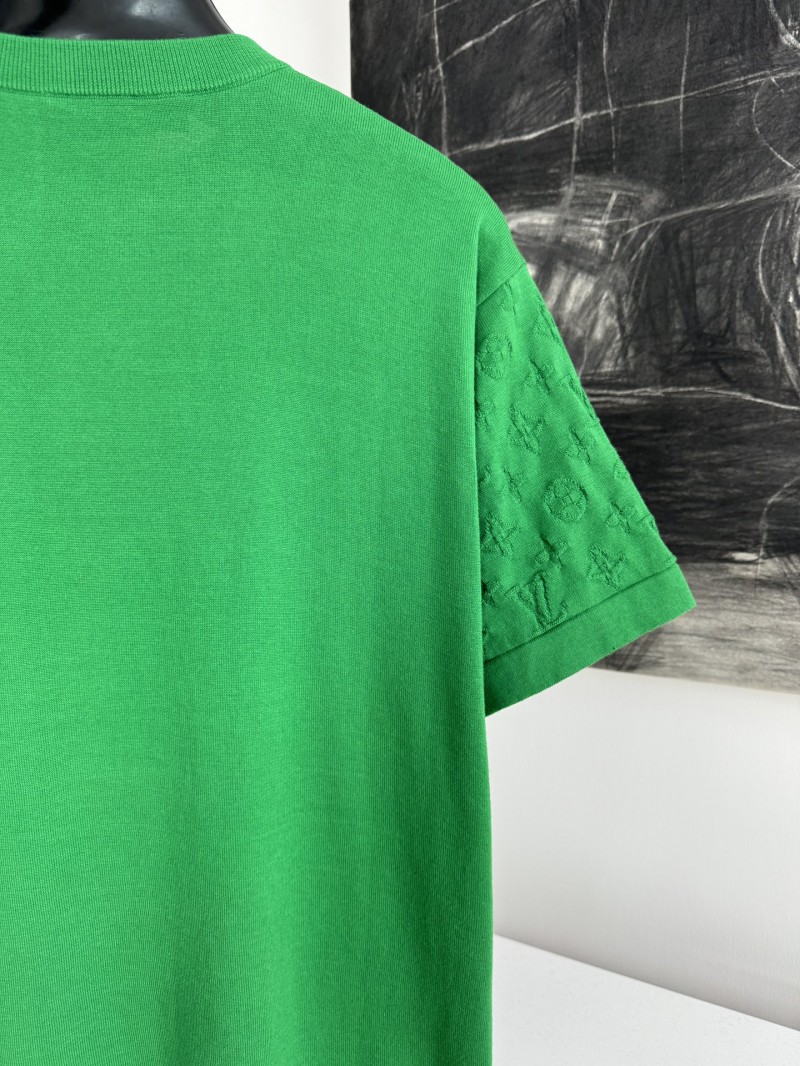LV Jacquard Sleeve Woolen Short Sleeve T-Shirt 1 5