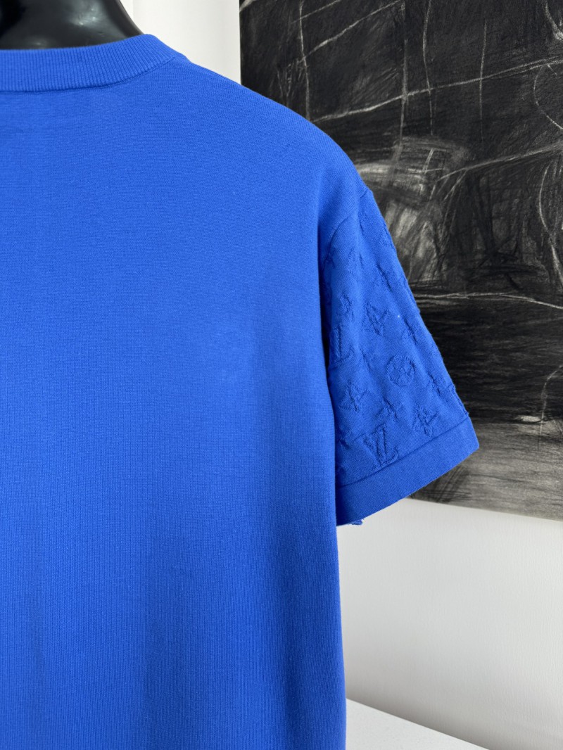LV Jacquard Sleeve Woolen Short Sleeve T-Shirt 2 5