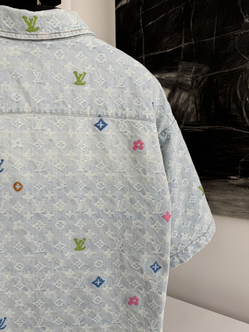 LV co-branded embroidered denim short sleeve jacket 5
