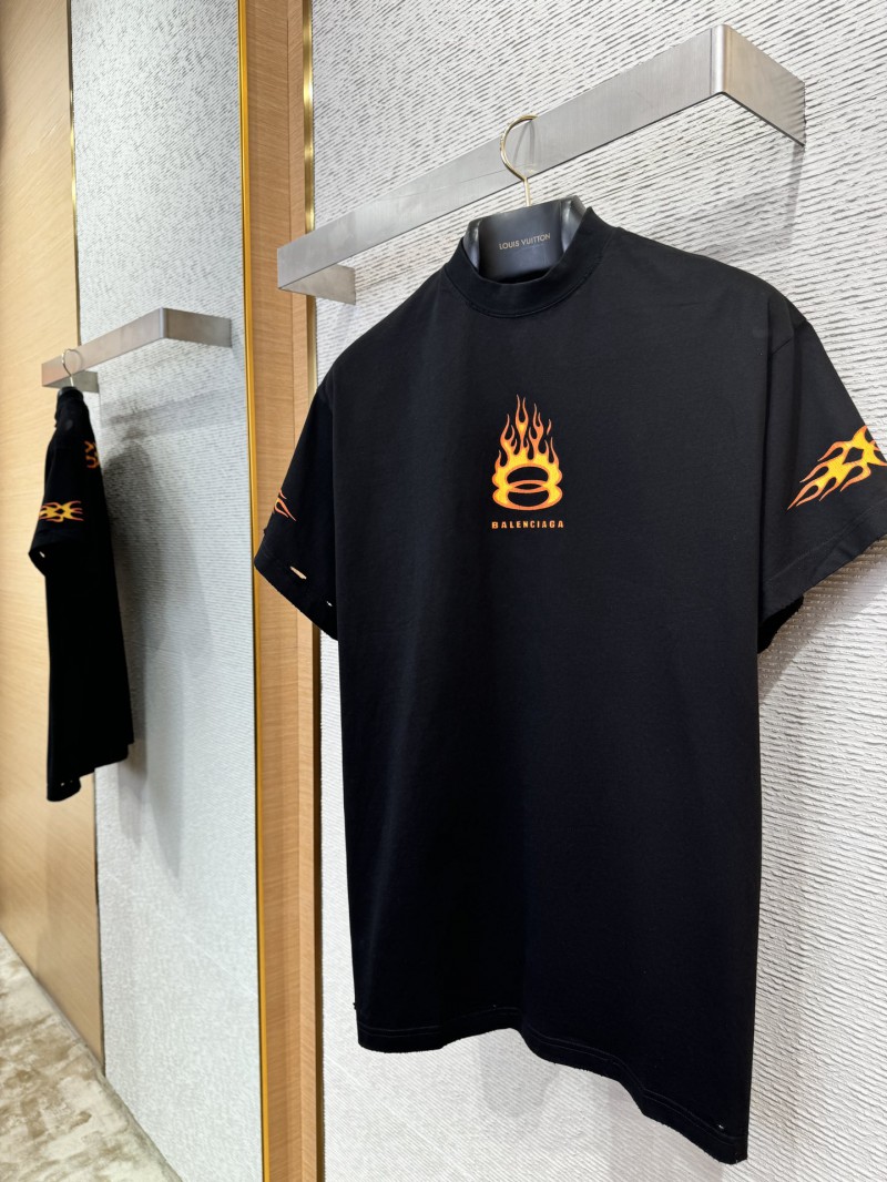 Balenciaga Flame Ring Print Short Sleeve T-Shirt 5