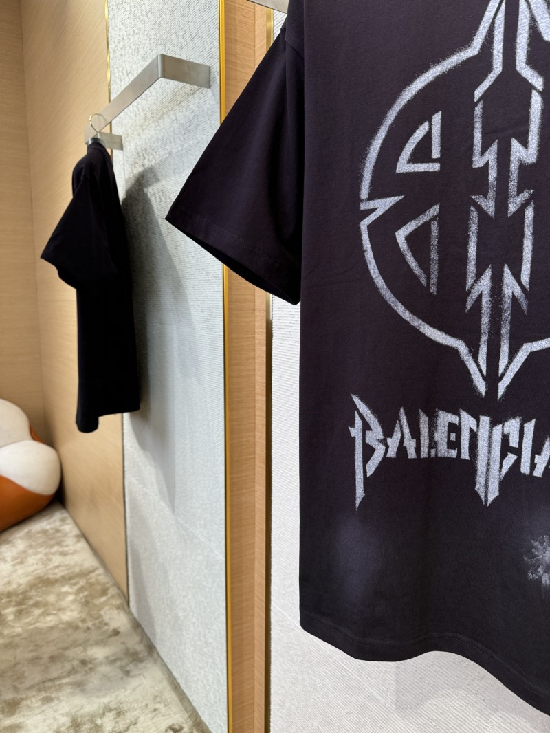 Balenciaga Logo Aged Short Sleeve T-Shirt 2 5