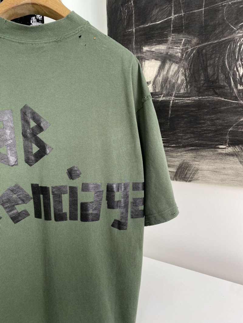 Balenciaga Tape Letter Round Neck Short Sleeve 5