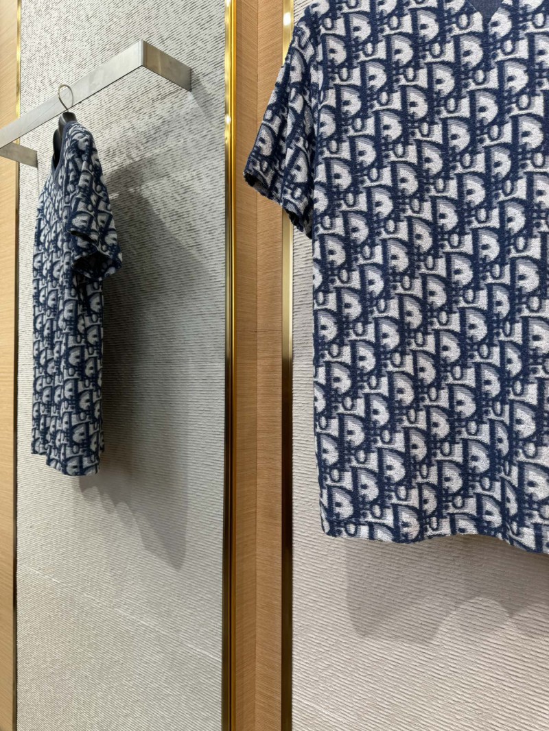 Dior Jacquard All Over Print Short Sleeve T-Shirt 1 5