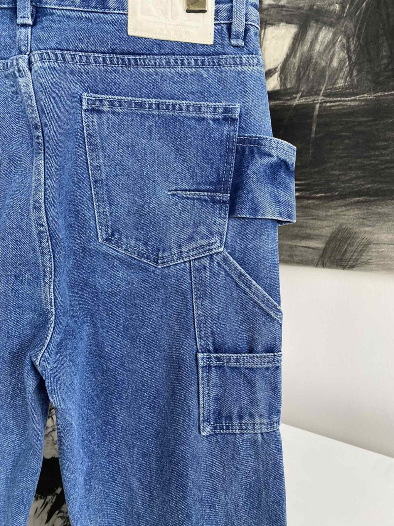 Dior embroidered denim pants with rhombus stitching 5