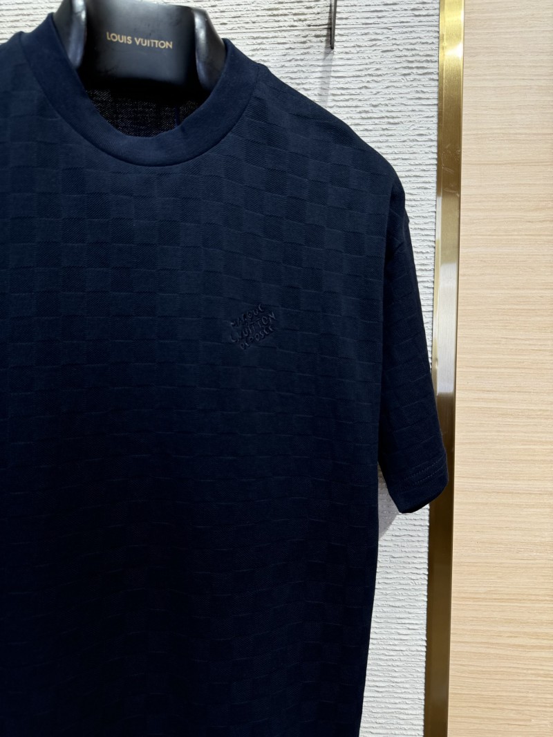 LV Checkerboard Embroidered Short Sleeve T-Shirt 1 6