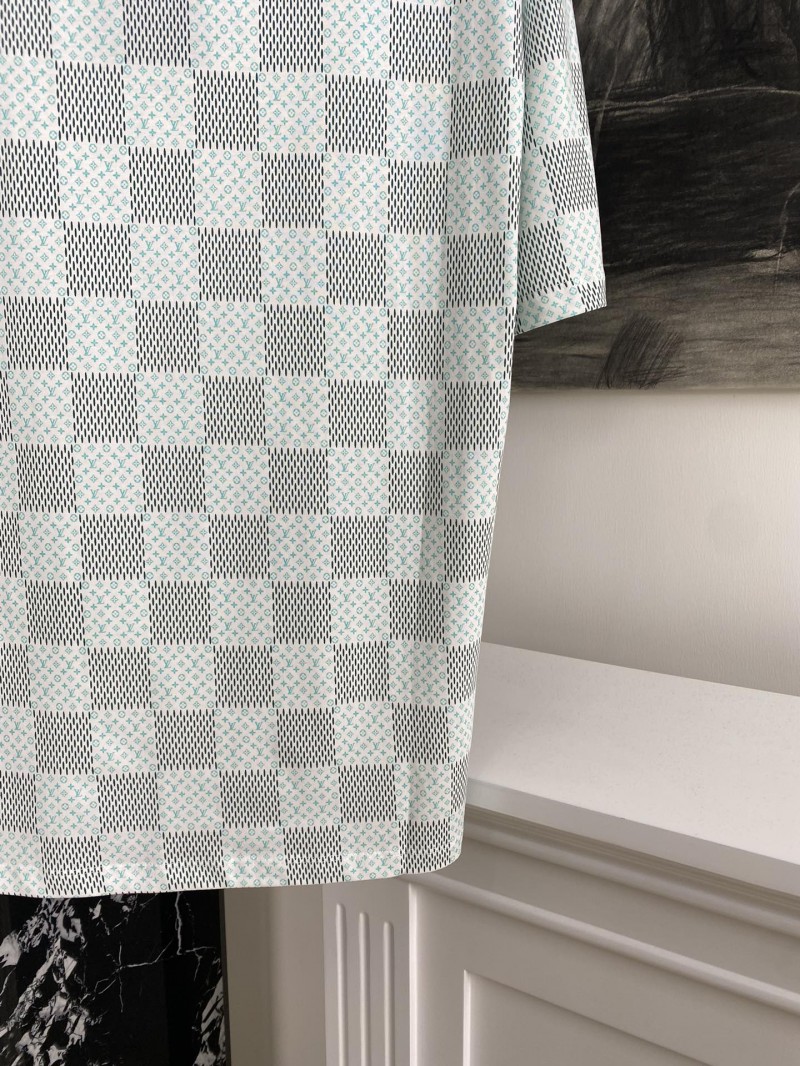 LV Green Checkerboard Print Short Sleeve 6