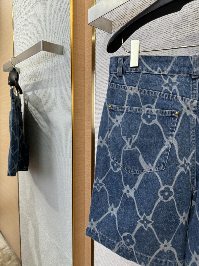 LV Hydrographic Denim Shorts 6