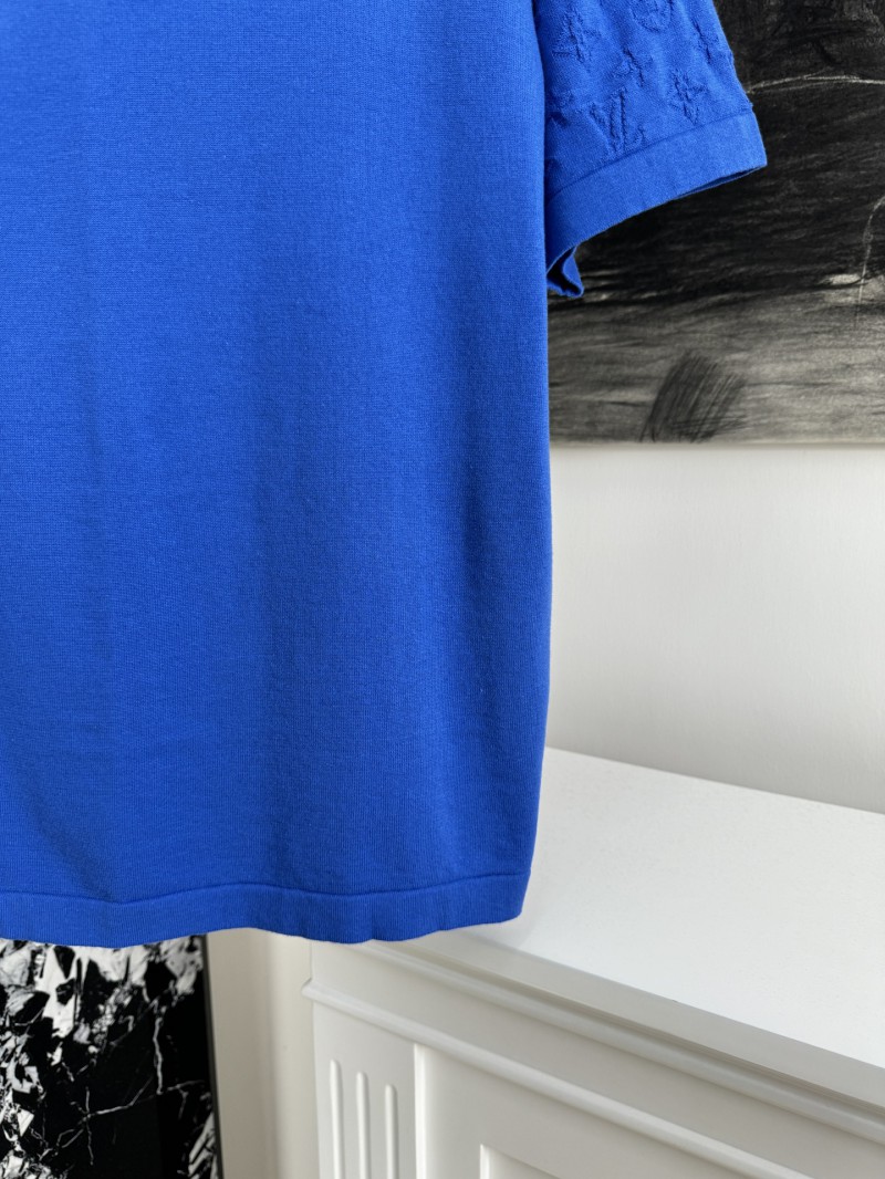 LV Jacquard Sleeve Woolen Short Sleeve T-Shirt 2 6